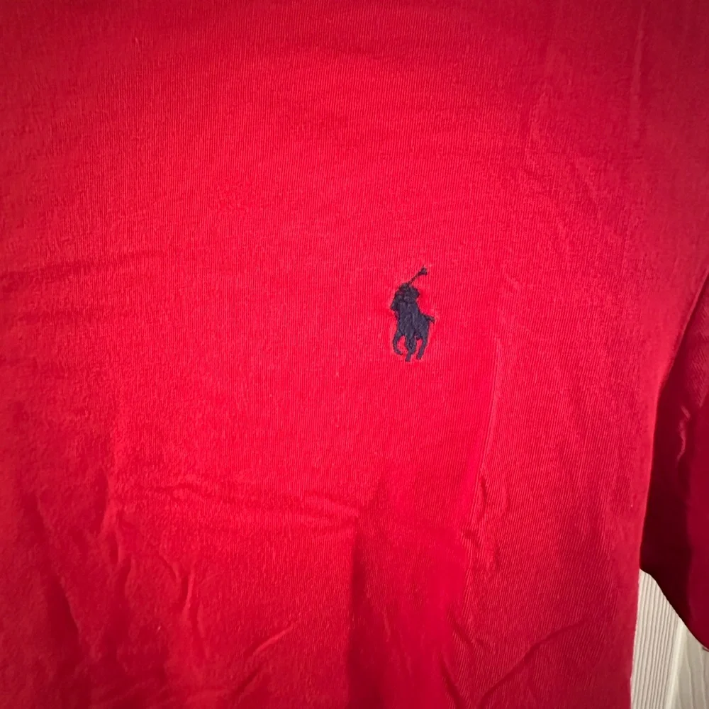 Polo Ralph Lauren Red w/ Navy Pony Crewneck T-shirt Size Men’s Medium